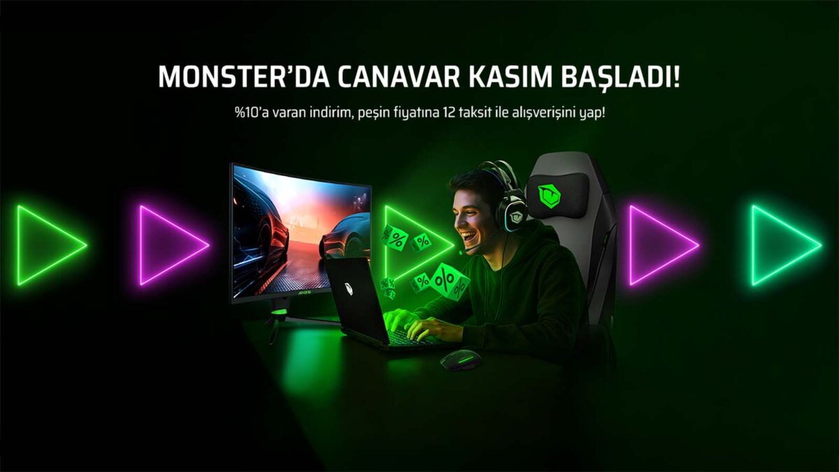 Monster’da “Canavar Kasım” Başladı: 4 Yıl Garanti ve 12 Taksit Fırsatı!